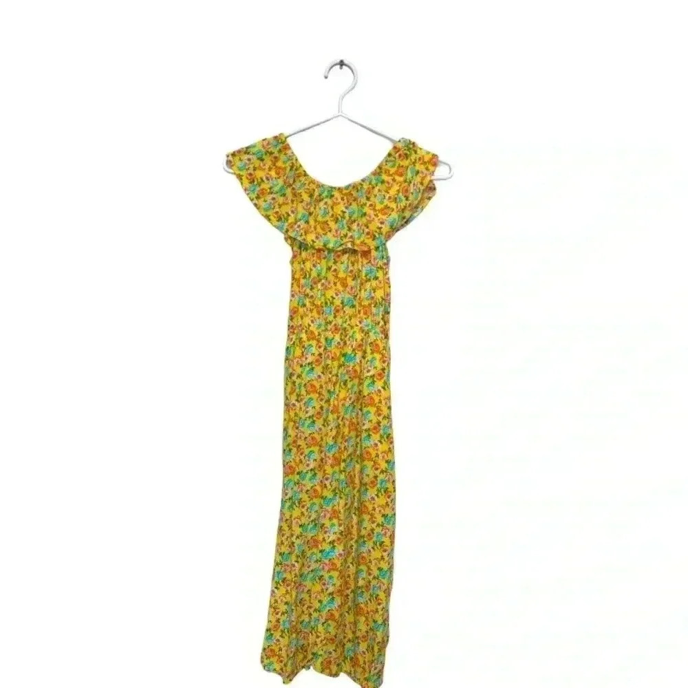 paper doll off the shoulder romper w long open skirt, bright colours,lightweight - Picture 5 of 7